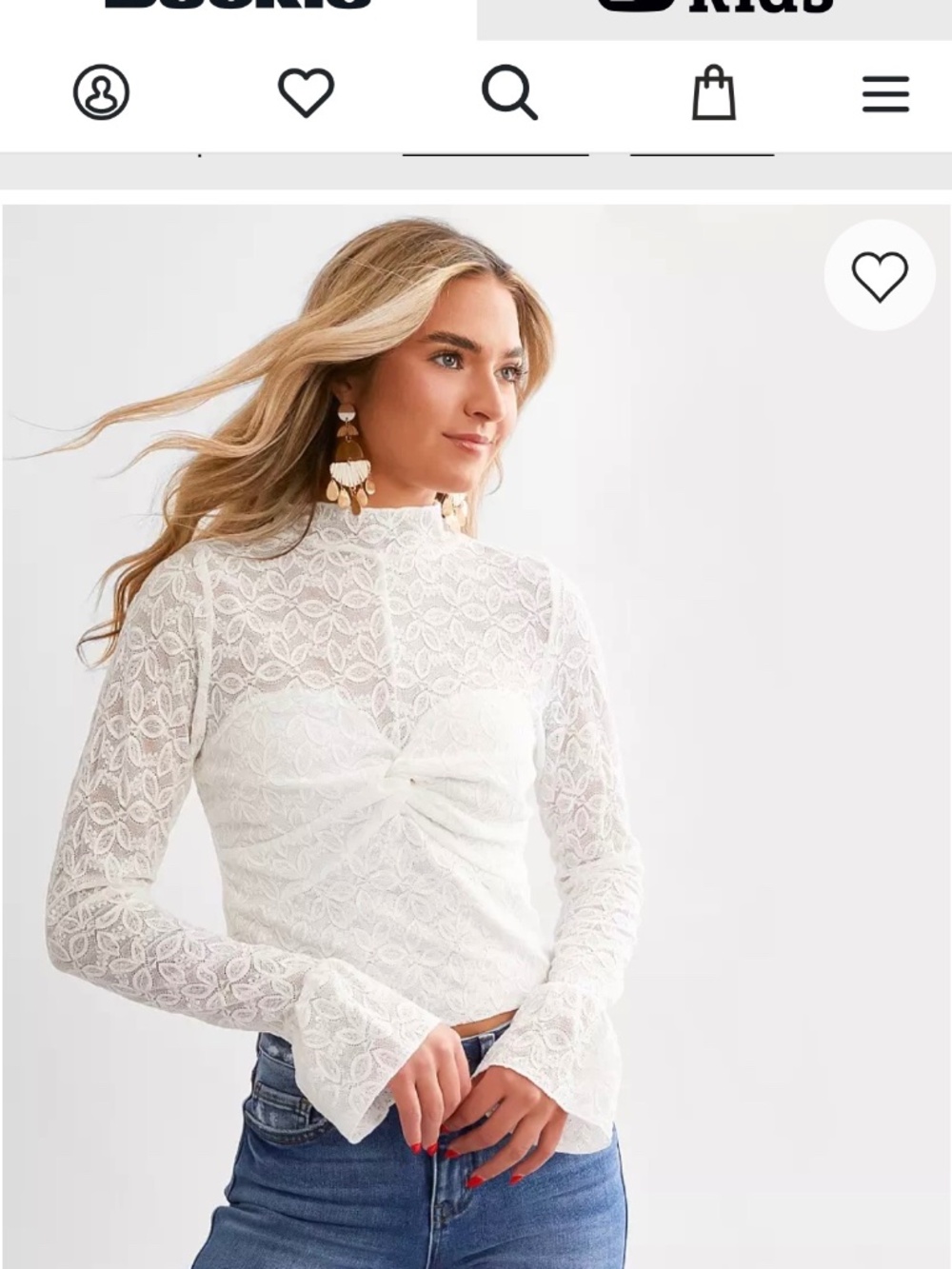 ACOA Twisted Lace Cropped Top